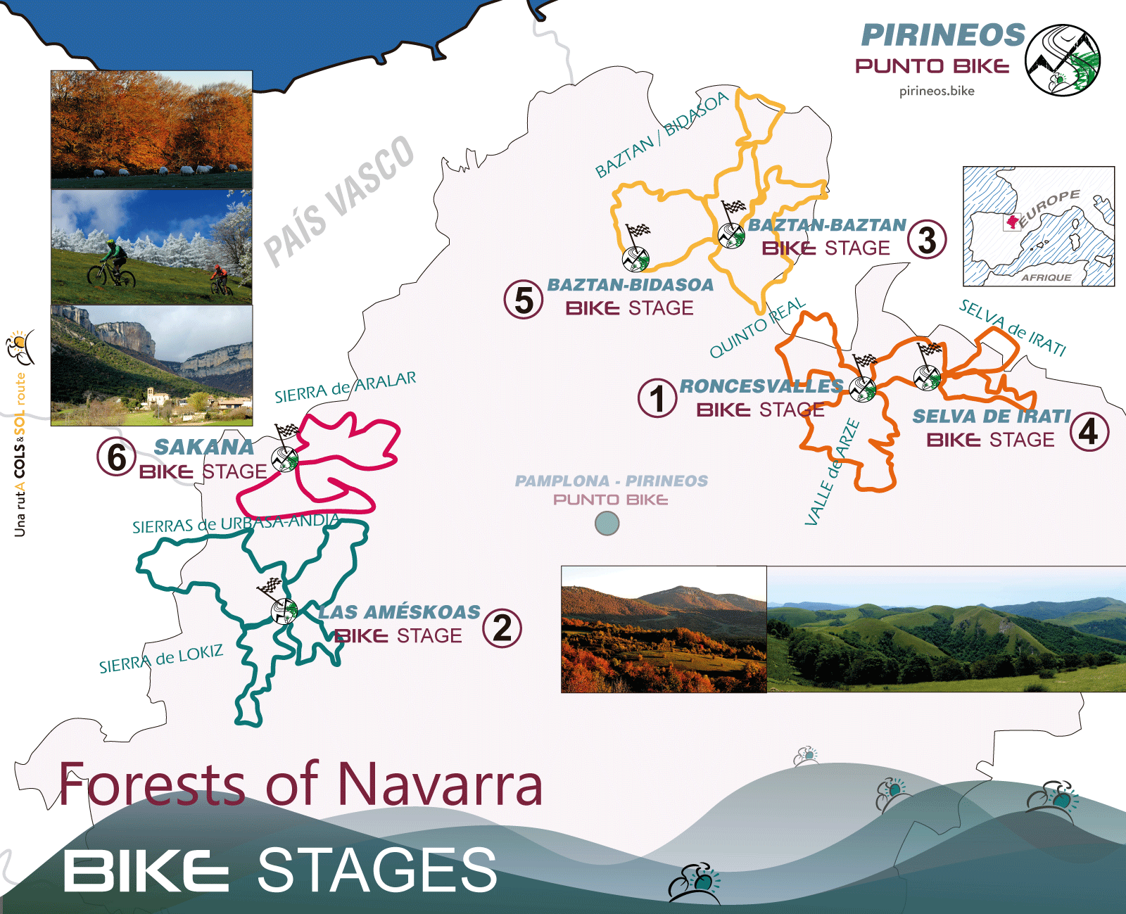 Map Stages Forests of Navarra