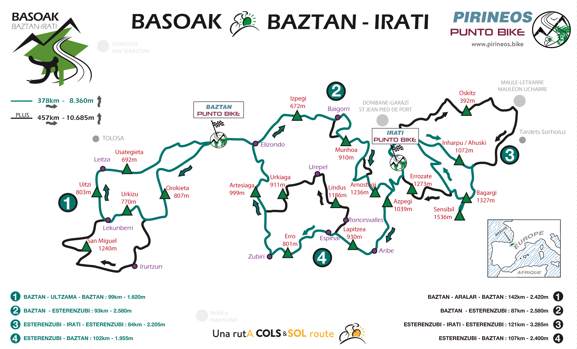 Map Basoak Baztan Irati