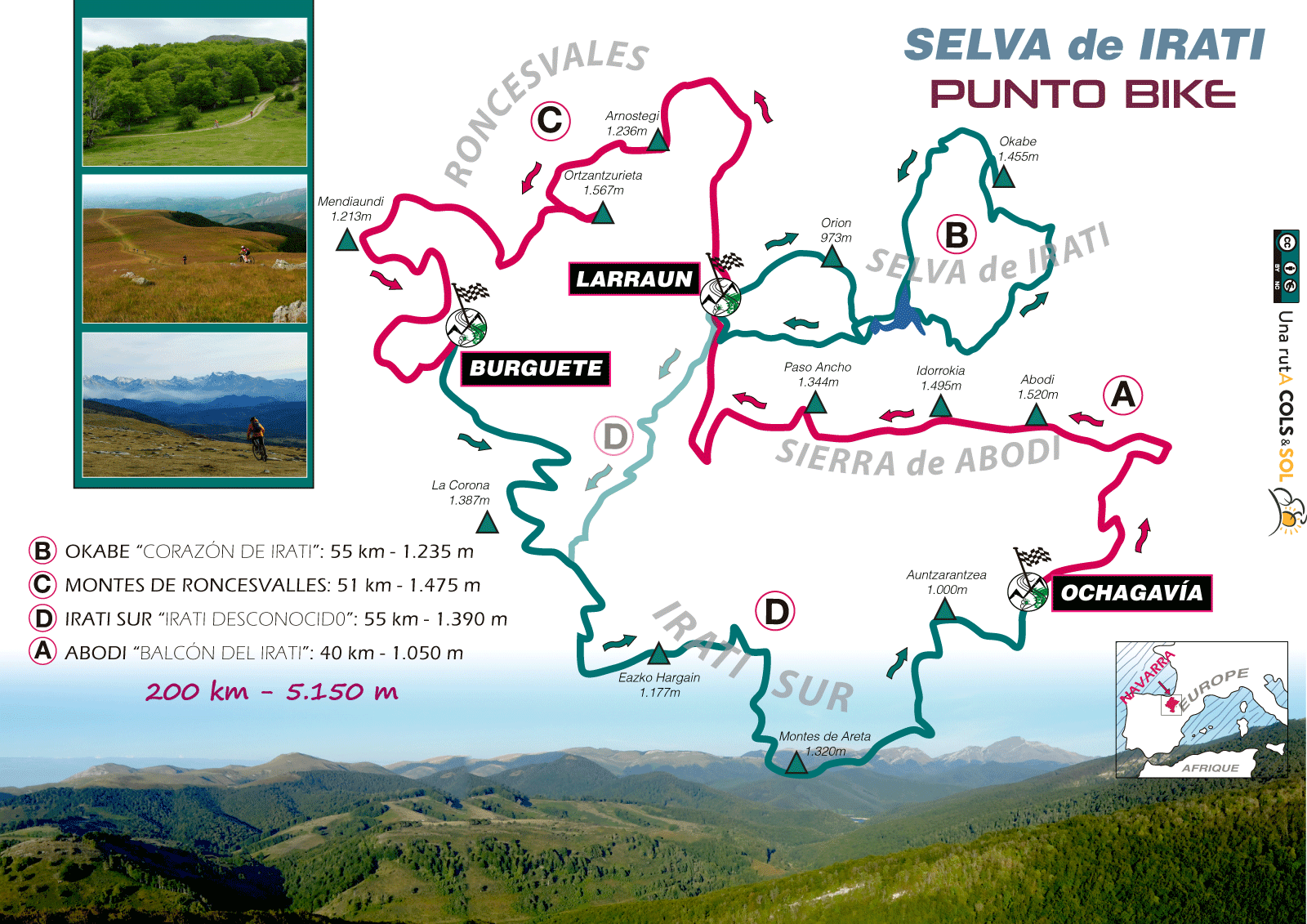 Carte-Forêst-d´Irati-VTT-Pirineos-PUNTO-BIKE
